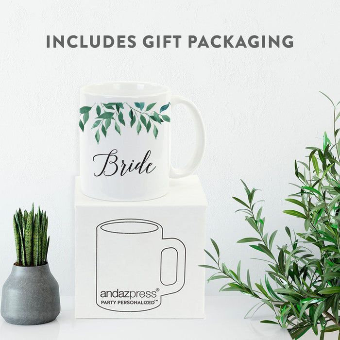 Natural Greenery Green Leaves Wedding Coffee Mug-Set of 1-Andaz Press-Bride-