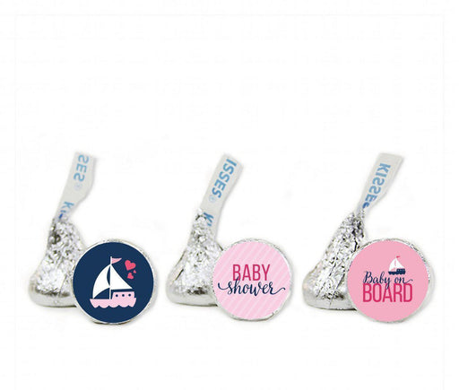 Nautical Baby Girl Baby Shower Hershey's Kisses Favor Labels-Set of 216-Andaz Press-Party-