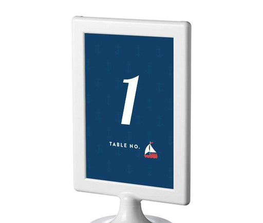 Nautical Ocean Adventure Wedding Framed Table Numbers-Set of 8-Andaz Press-25-32-