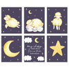 Nursery Nerdy Geeky Room Wall Art, Sleepy Sheep, Stars, My Sheep Hear my Voice, and I know them, and they follow me-Set of 6-Andaz Press-