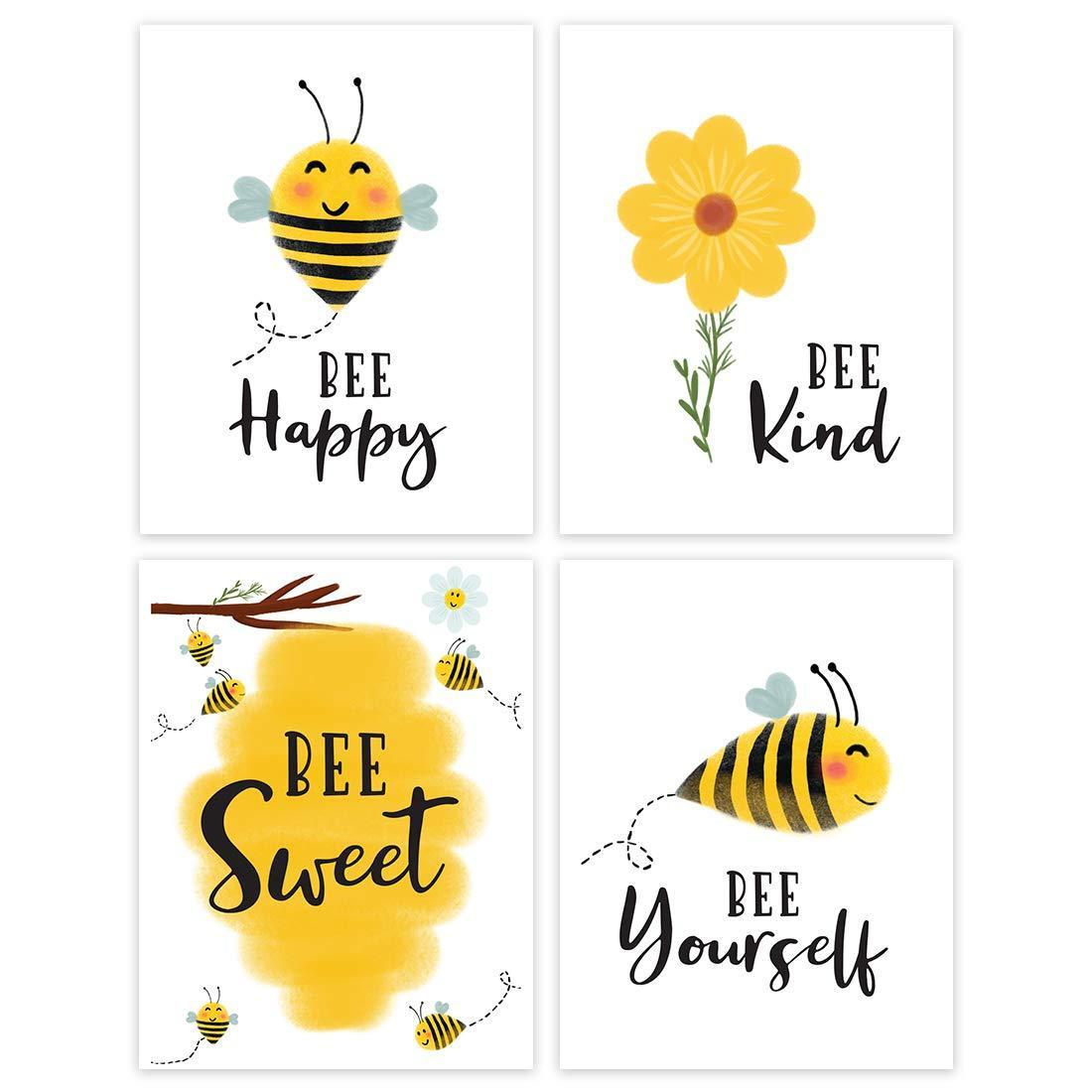 Big Dot of Happiness Honey Bee - Kids Bathroom Rules Wall Art