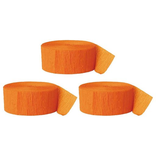 Orange Crepe Paper Streamer Hanging Decorative Kit-Set of 3-Andaz Press-