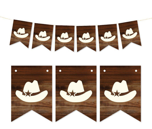 Pennant Party Banner Cowboy Hat-Set of 1-Andaz Press-Brown-