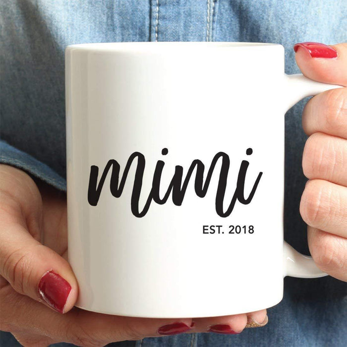 Personalized Baby Pregnancy Announcement Coffee Mug Gift Mimi Est.-Set of 1-Andaz Press-