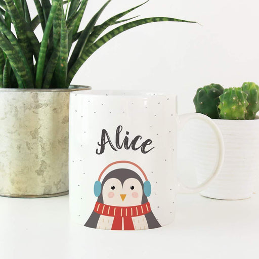 Personalized Christmas Hot Chocolate Coffee Mug Gift Penguin-Set of 1-Andaz Press-