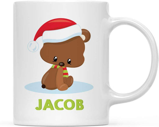 Personalized Christmas Hot Chocolate Coffee Mug Gift Woodland Animal Bear-Set of 1-Andaz Press-