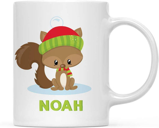 Personalized Christmas Hot Chocolate Coffee Mug Gift Woodland Animal Squirrel-Set of 1-Andaz Press-