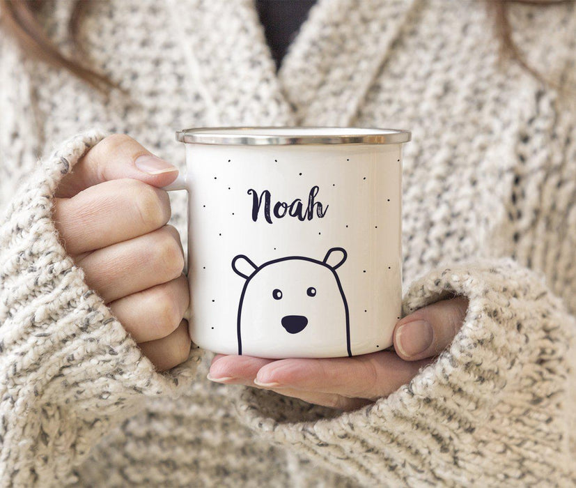 Personalized Christmas Hot Chocolate Stainless Steel Campfire Coffee Mug Gift Polar Bear-Set of 1-Andaz Press-