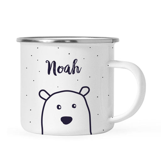 Personalized Christmas Hot Chocolate Stainless Steel Campfire Coffee Mug Gift Polar Bear-Set of 1-Andaz Press-