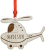 Personalized Engraved Real Wood Christmas Ornament, Helicopter-Set of 1-Andaz Press-