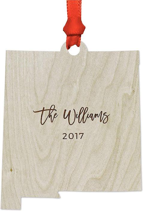 Personalized Laser Engraved Wood Christmas Ornament, Custom Names, Pennsylvania-Set of 1-Andaz Press-