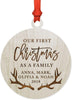 Personalized Laser Engraved Wood Christmas Ornament, You're Going to be a Big Brother!, Custom Name & Date, Deer Antlers-Set of 1-Andaz Press-