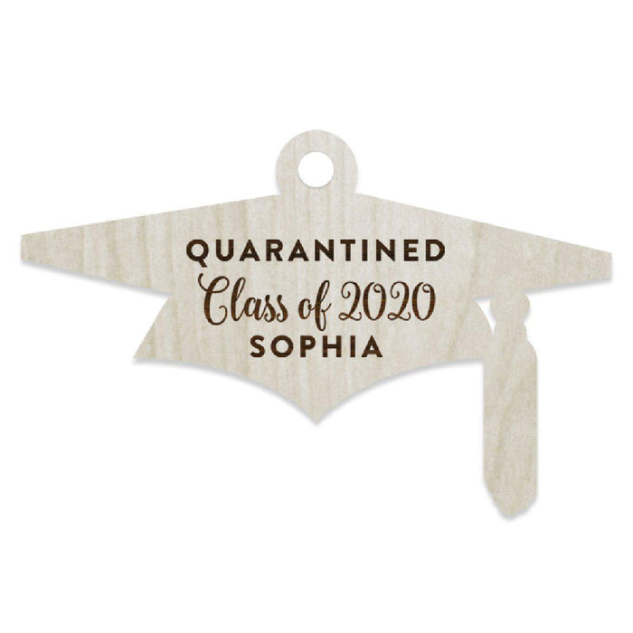 Personalized Laser Engraved Wood Quarantine Social Distance Pandemic Christmas Ornament Keepsake Shaped Design-Set of 1-Andaz Press-Quarantined Class-