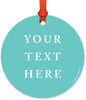 Personalized Metal Christmas Ornament, Your Text or Logo Here Name-Set of 1-Andaz Press-