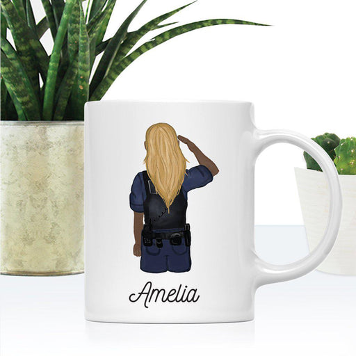 Personalized Police Officer Coffee Mug Part 1-Set of 1-Andaz Press-Female Police Officer 1-