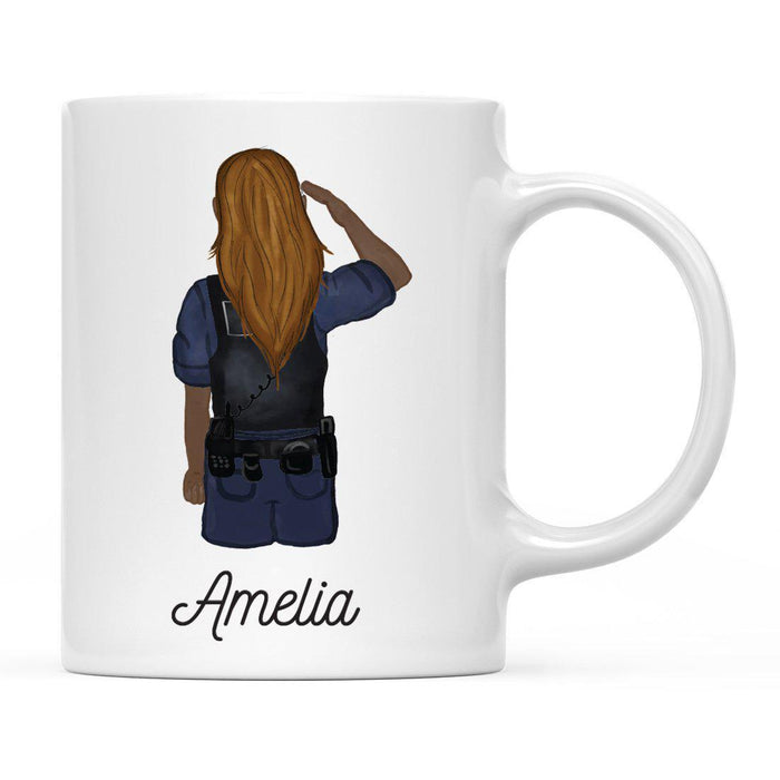 Personalized Police Officer Coffee Mug Part 1-Set of 1-Andaz Press-Female Police Officer 2-