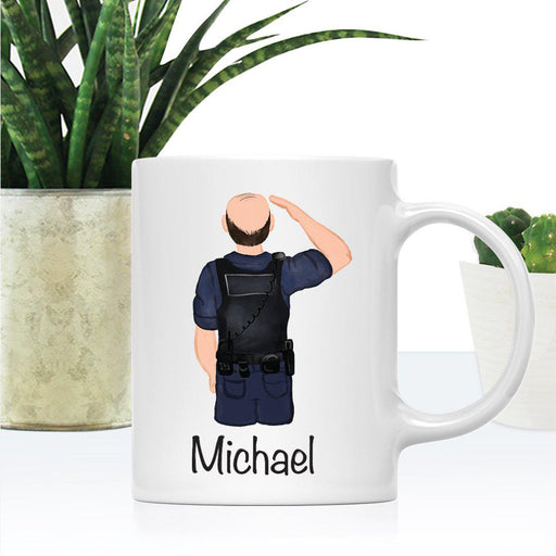 Personalized Police Officer Coffee Mug Part 2-Set of 1-Andaz Press-Male Police Officer 1-