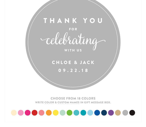 Personalized Thank you For Celebrating With Us Circle Label Stickers-Set of 40-Andaz Press-