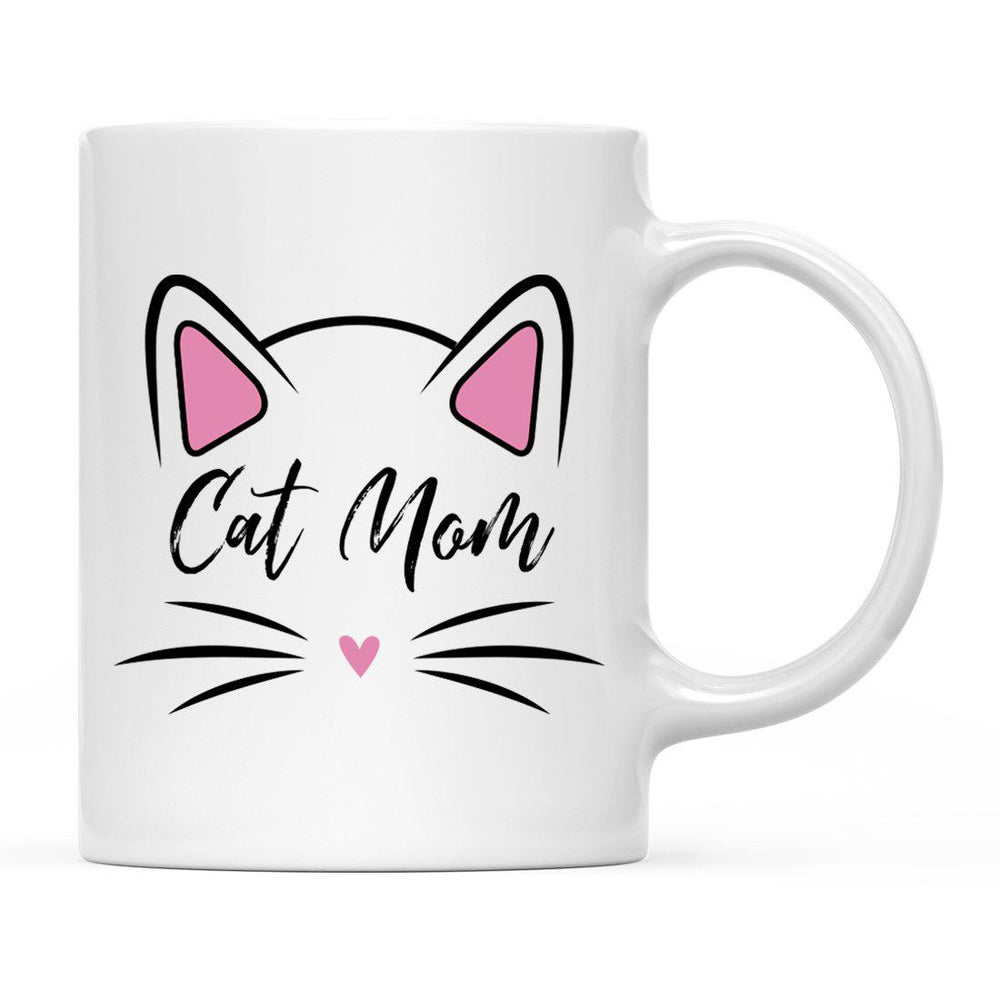 Pink Cat Svg Ceramic Coffee Mug-Set of 1-Andaz Press-Cat Mom-