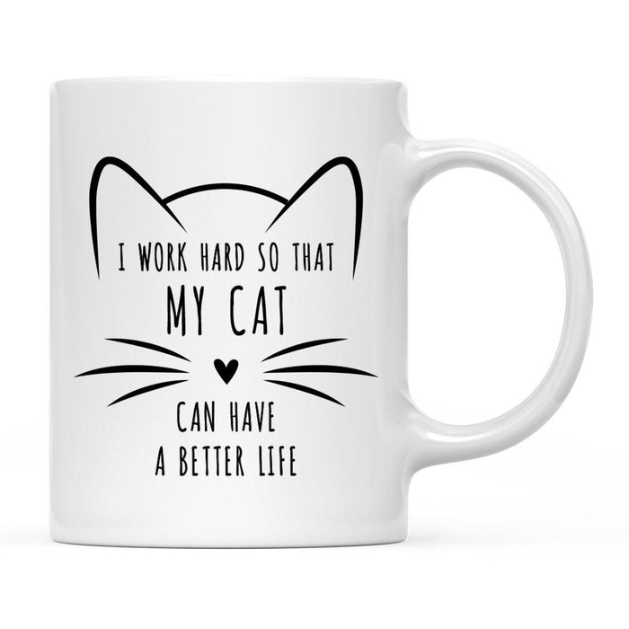 Pink Cat Svg Ceramic Coffee Mug-Set of 1-Andaz Press-Work Hard-