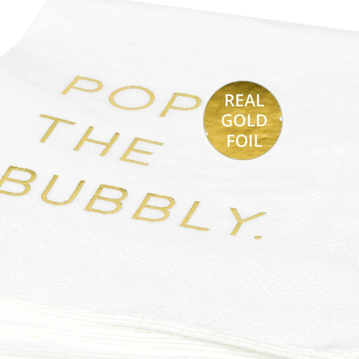 Pop the Bubbly Funny Cocktail Napkins-Set of 50-Andaz Press-