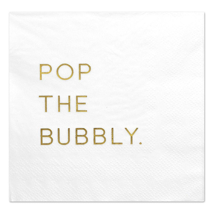 Pop the Bubbly Funny Cocktail Napkins-Set of 50-Andaz Press-