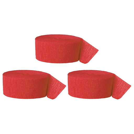 Red Crepe Paper Streamer Hanging Decorative Kit-Set of 3-Andaz Press-