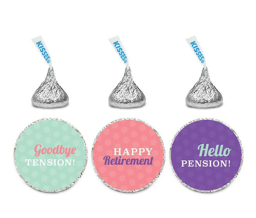 Retirement Hershey's Kisses Stickers-Set of 216-Andaz Press-Style 2-