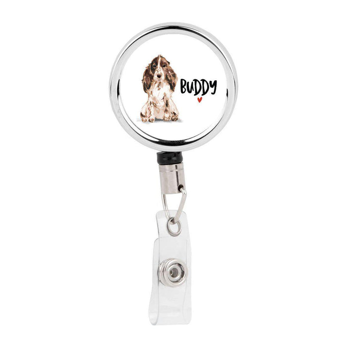 Labrador Nurse Badge Reel Retractable RN Dog ID Holder Puppy Name