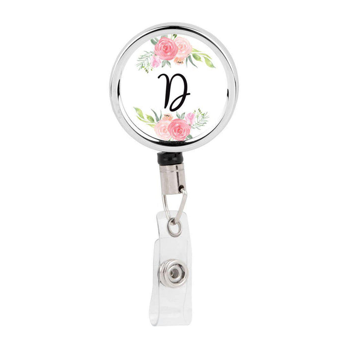 Floral Fabric Badge Reel, Retractable Badge Reel, Flower Lanyard, Pink Flower Badge Holder