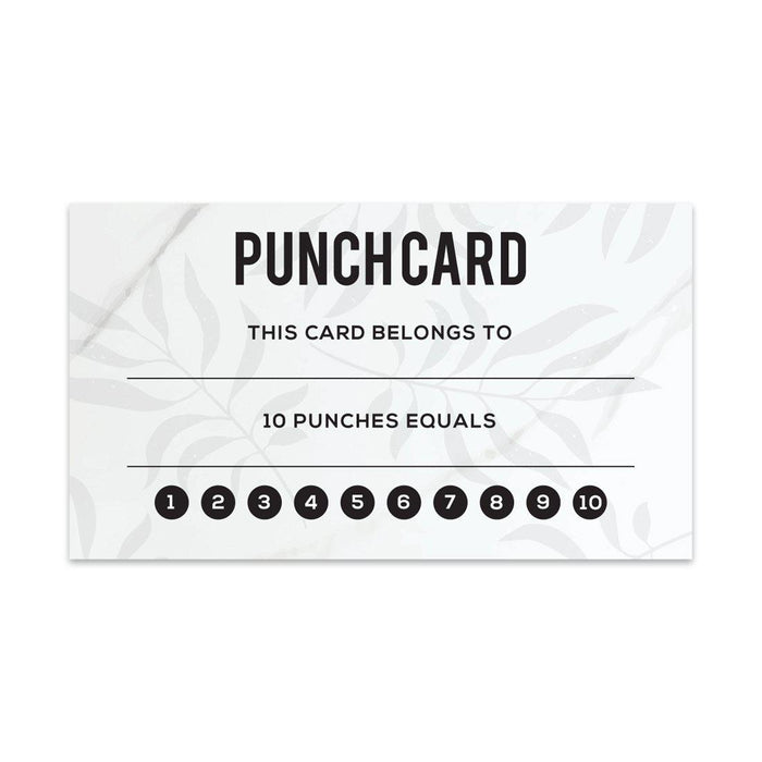 Reward Punch Cards, Loyalty Cards for Small Business Customers, Incentive Award Cards for Class-Set of 100-Andaz Press-Minimal Stems-