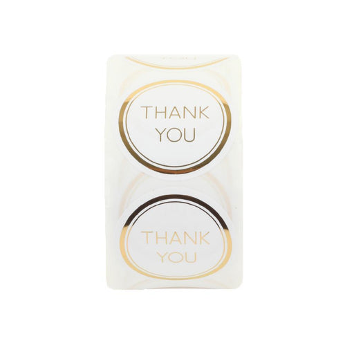 Round Foil Edge Thank You Favor Labels-Set of 500-Koyal Wholesale-Gold-