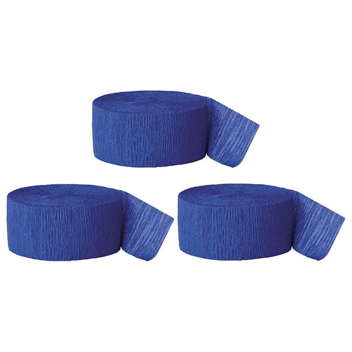 Royal Blue Crepe Paper Streamer Hanging Decorative Kit-Set of 3-Andaz Press-