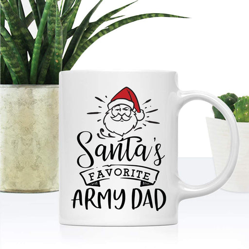 Santa Favorite Mom Dad Ceramic Coffee Mug-Set of 1-Andaz Press-Army Dad-