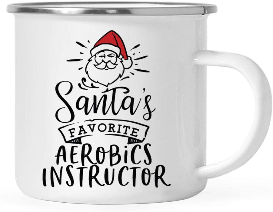 Santa's Favorite Gym Fitness Campfire Mug Collection-Set of 1-Andaz Press-Aerobics Instructor-