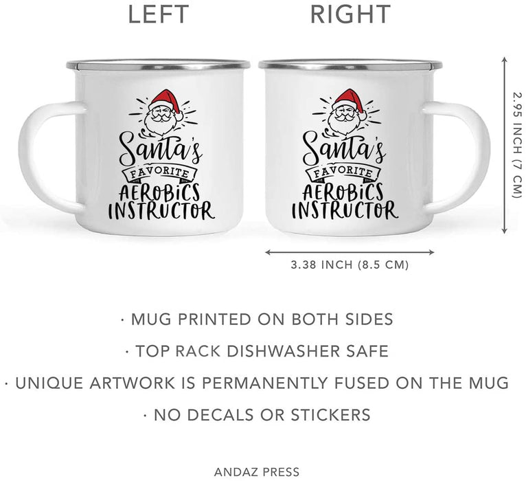 Santa's Favorite Gym Fitness Campfire Mug Collection-Set of 1-Andaz Press-Aerobics Instructor-