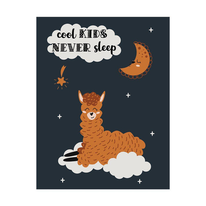 Scandinavian Hello Llama Kids Wall Art Collection-Set of 1-Andaz Press-Cool Kids-