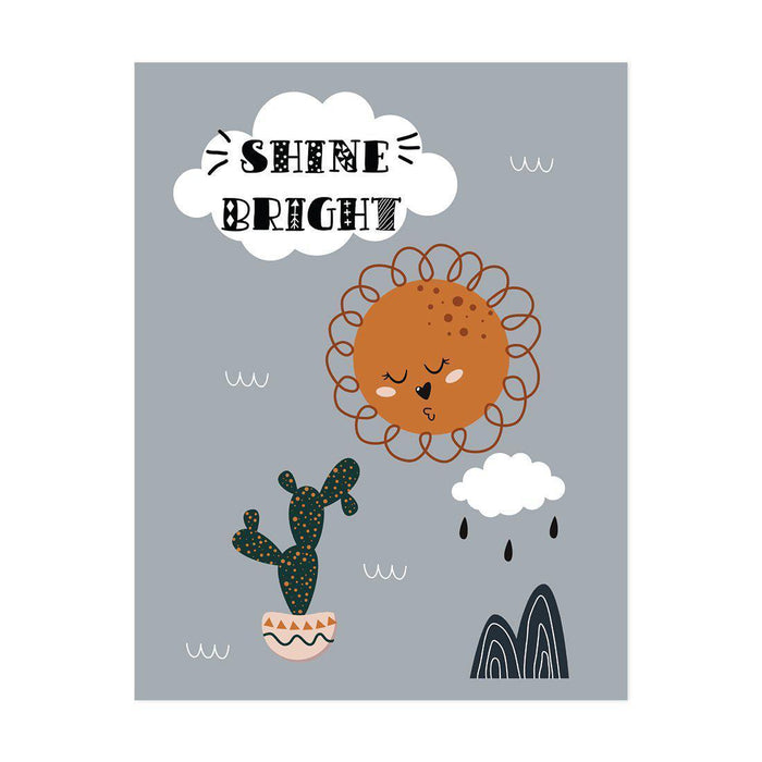 Scandinavian Hello Llama Kids Wall Art Collection-Set of 1-Andaz Press-Shine Bright-