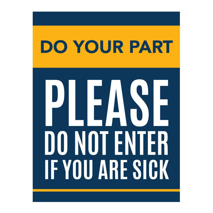 Social Distancing Do Not Enter If Symptoms, Round Business Signs, Vinyl Sticker Decals-Set of 10-Andaz Press-Sick-