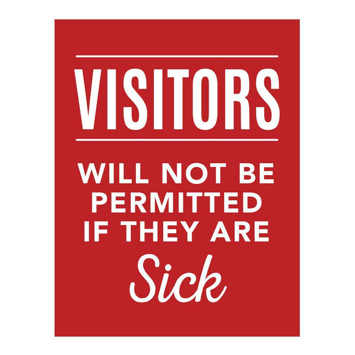 Social Distancing Do Not Enter If Symptoms, Round Business Signs, Vinyl Sticker Decals-Set of 10-Andaz Press-Visitors-