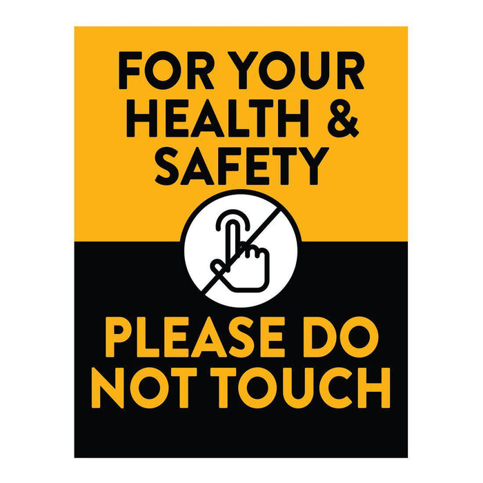 Social Distancing Rectangle Safety First For Your Health & Safety Business Signs, Vinyl Sticker Decals-Set of 50-Andaz Press-Please Do Not Touch-