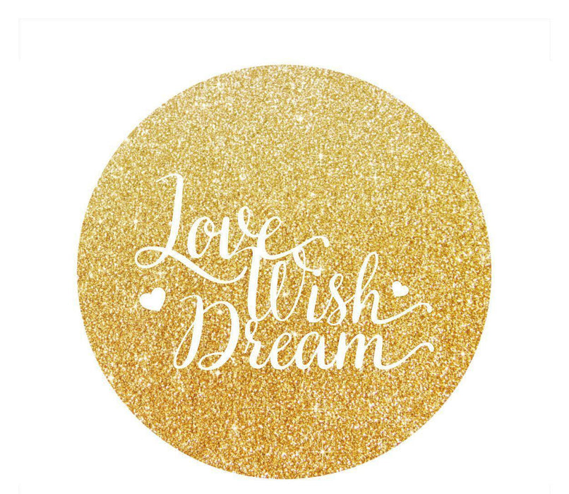 Sparkle Princess Birthday Circle Gift Labels-Set of 40-Andaz Press-Love Wish Dream-