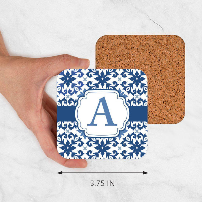 Square Coffee Drink Coasters Gift Set, Moroccan Monogram-Set of 4-Andaz Press-A-