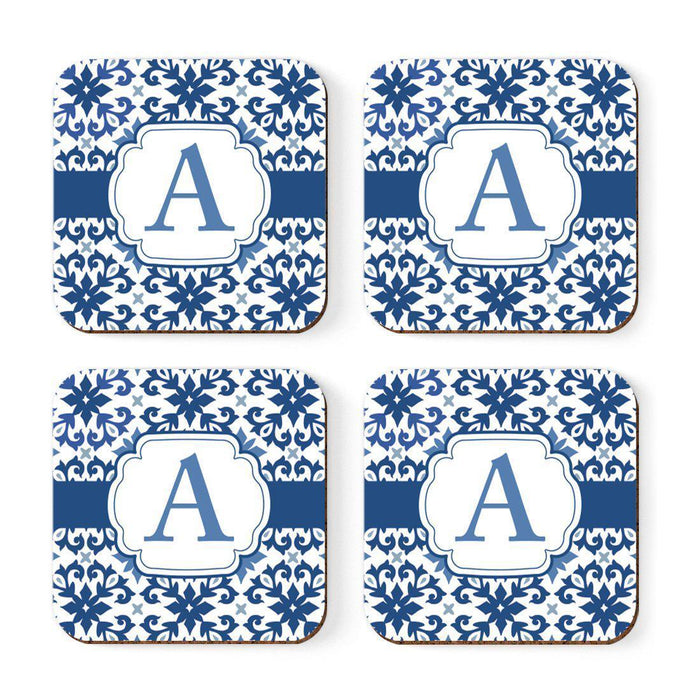 Square Coffee Drink Coasters Gift Set, Moroccan Monogram-Set of 4-Andaz Press-A-