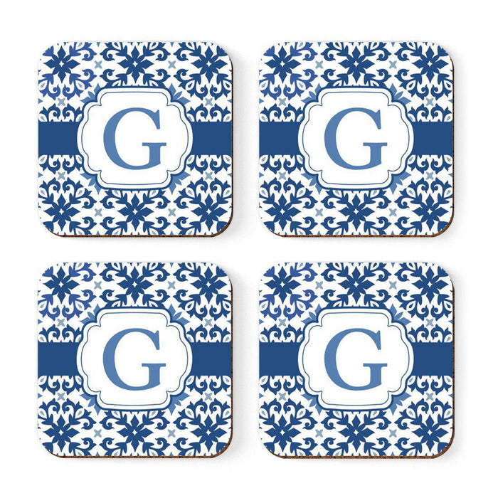 Square Coffee Drink Coasters Gift Set, Moroccan Monogram-Set of 4-Andaz Press-G-