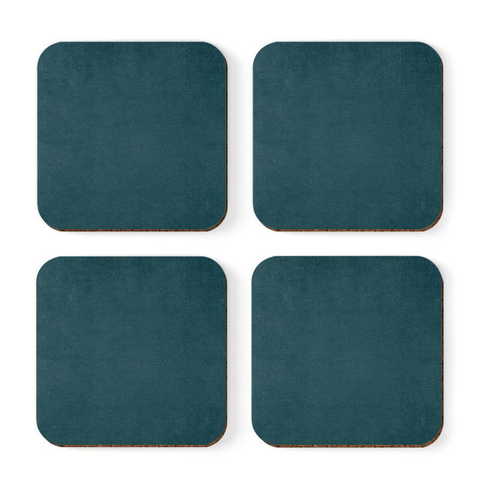 Square Drink Coffee Coasters Gift Set, Boho-Set of 4-Andaz Press-Aqua Texture-