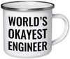 Stainless Steel Campfire Coffee Mug Gag Gift, World's Okayest Engineer-Set of 1-Andaz Press-