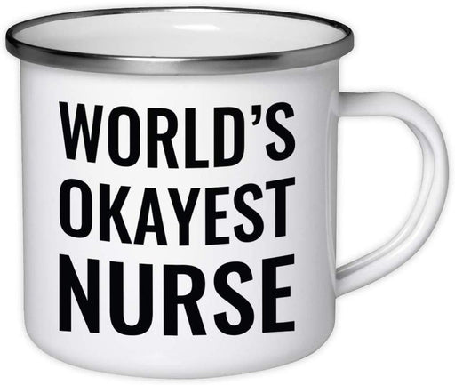 Stainless Steel Campfire Coffee Mug Gag Gift, World's Okayest Nurse-Set of 1-Andaz Press-