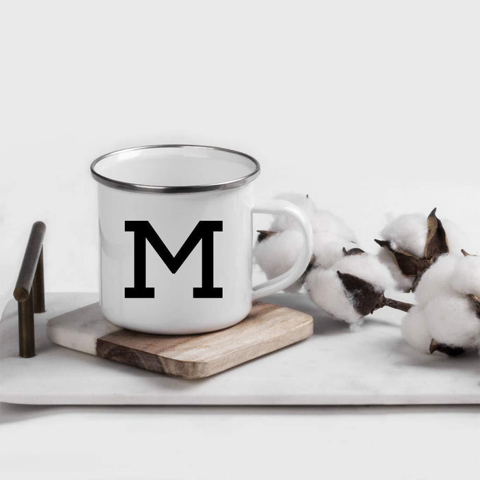 Stainless Steel Campfire Coffee Mug Gift, Camp Monogram Initial M-Set of 1-Andaz Press-