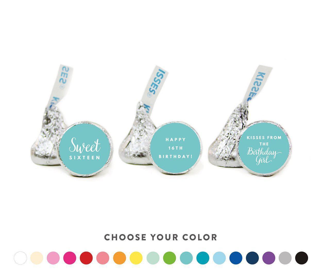 Sweet 16 Birthday Hershey's Kisses Stickers-Set of 216-Andaz Press-